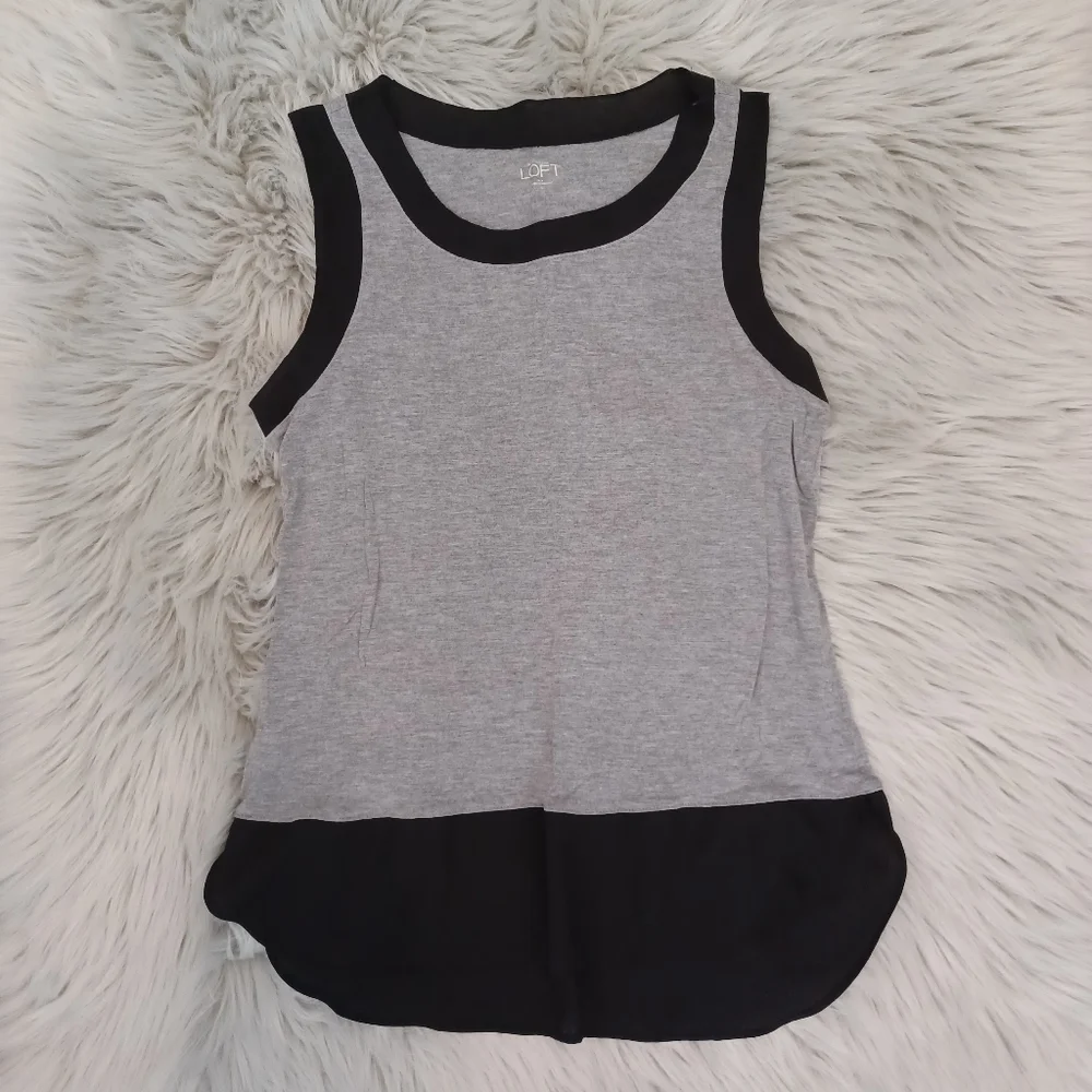 Ann Taylor LOFT Gray Tank Top Shirt Size Small - Picture 2 of 6